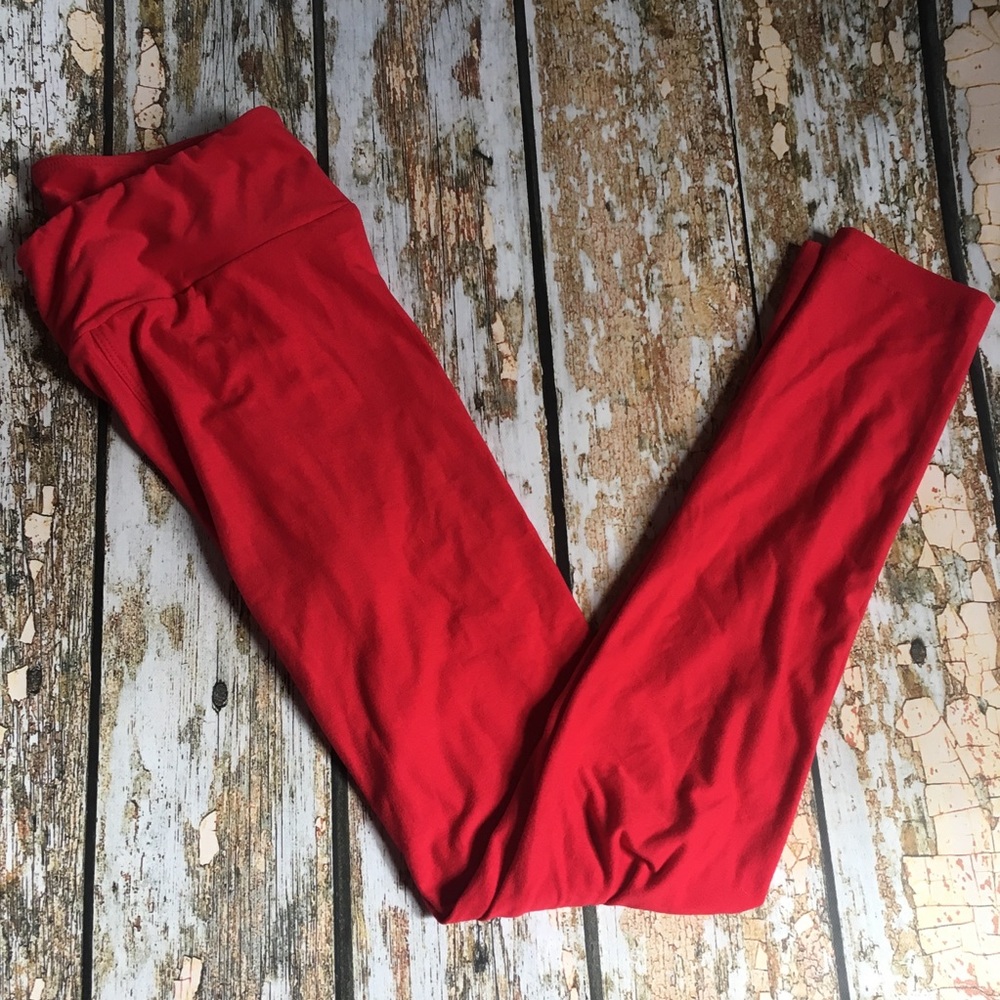 Lularoe solid red OS leggings